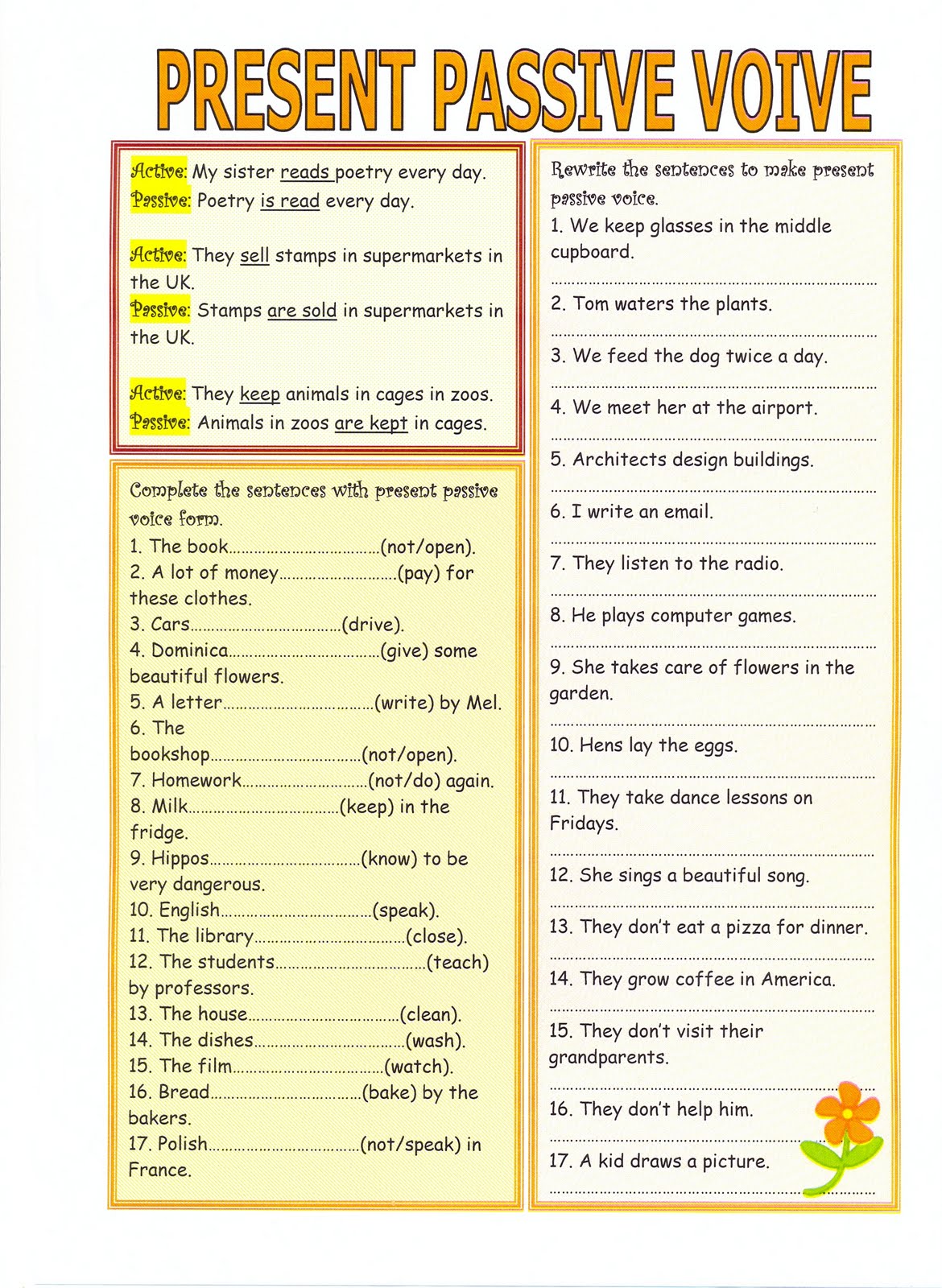 passive voice and reported speech exercises pdf